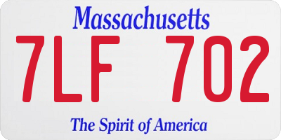 MA license plate 7LF702