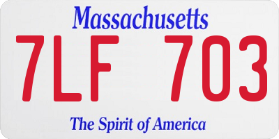 MA license plate 7LF703