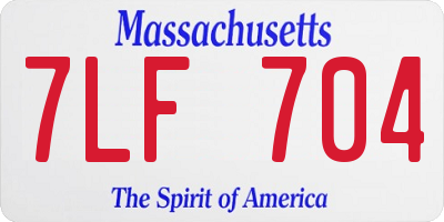 MA license plate 7LF704