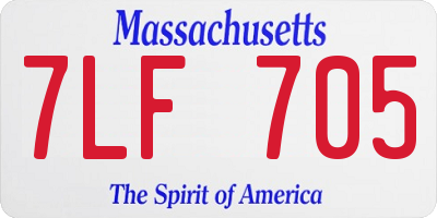 MA license plate 7LF705