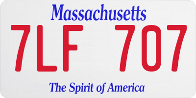 MA license plate 7LF707