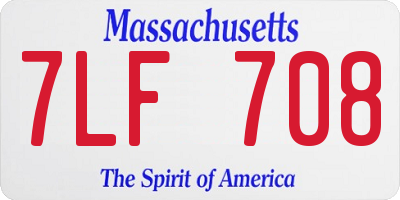 MA license plate 7LF708