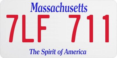 MA license plate 7LF711