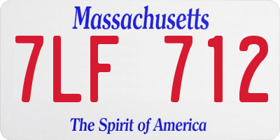MA license plate 7LF712