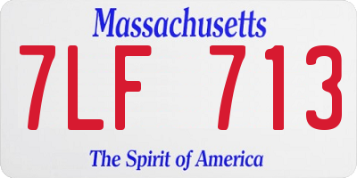 MA license plate 7LF713