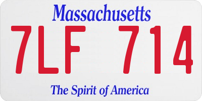 MA license plate 7LF714
