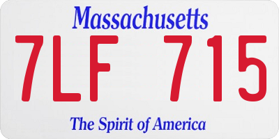 MA license plate 7LF715