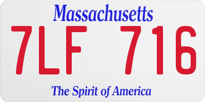 MA license plate 7LF716