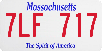 MA license plate 7LF717