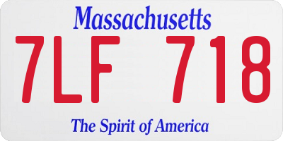 MA license plate 7LF718