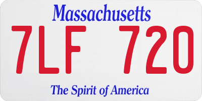 MA license plate 7LF720