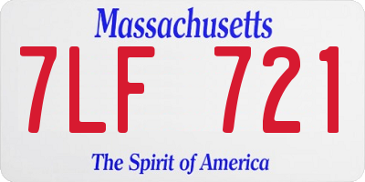 MA license plate 7LF721