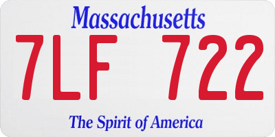 MA license plate 7LF722