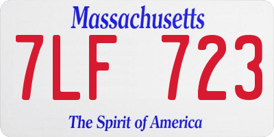 MA license plate 7LF723