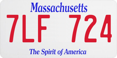 MA license plate 7LF724