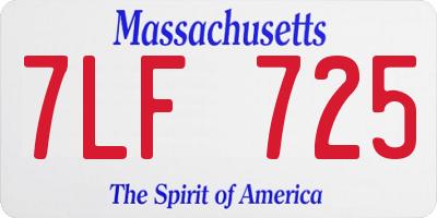 MA license plate 7LF725