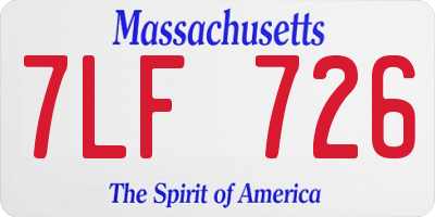 MA license plate 7LF726