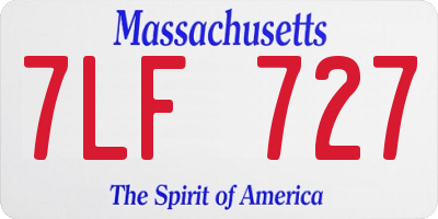 MA license plate 7LF727