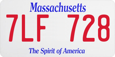 MA license plate 7LF728
