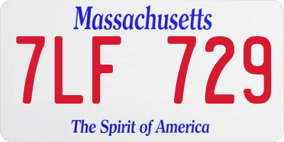 MA license plate 7LF729