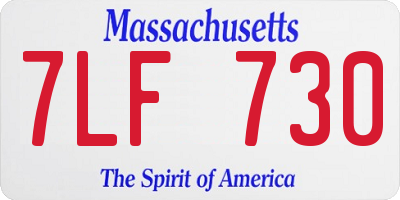 MA license plate 7LF730