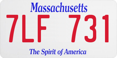 MA license plate 7LF731