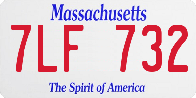 MA license plate 7LF732