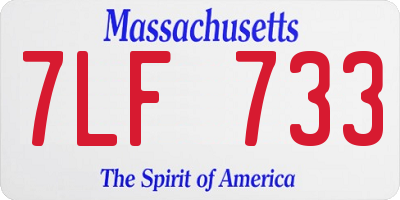 MA license plate 7LF733