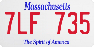 MA license plate 7LF735