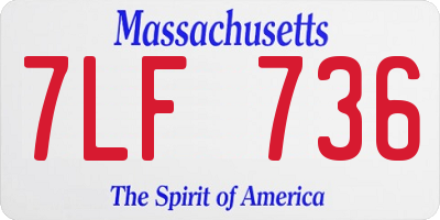 MA license plate 7LF736