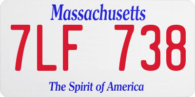 MA license plate 7LF738
