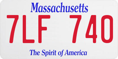 MA license plate 7LF740