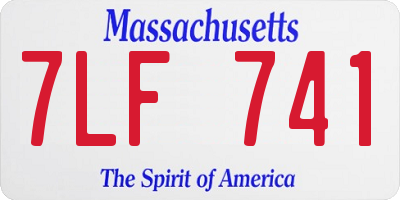 MA license plate 7LF741