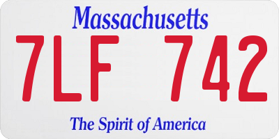 MA license plate 7LF742