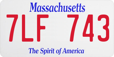 MA license plate 7LF743