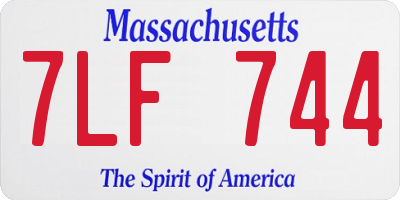 MA license plate 7LF744