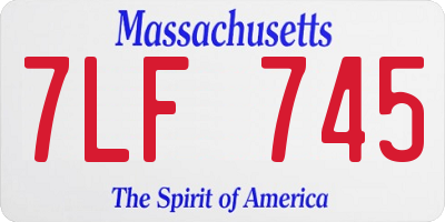 MA license plate 7LF745