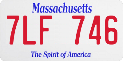 MA license plate 7LF746