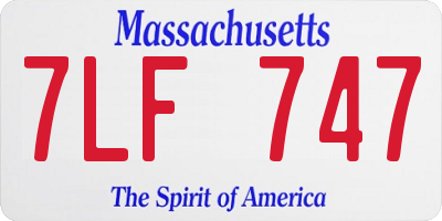 MA license plate 7LF747