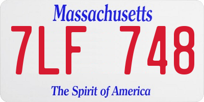 MA license plate 7LF748