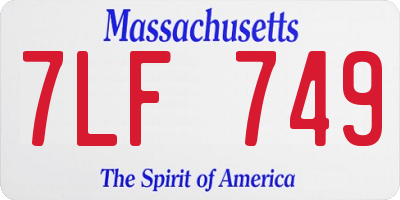 MA license plate 7LF749