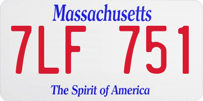 MA license plate 7LF751