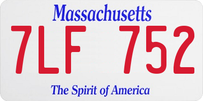 MA license plate 7LF752