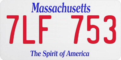 MA license plate 7LF753