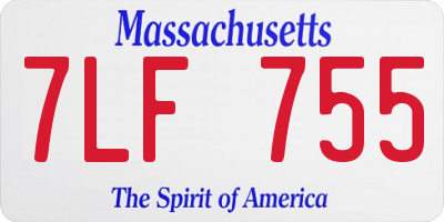 MA license plate 7LF755