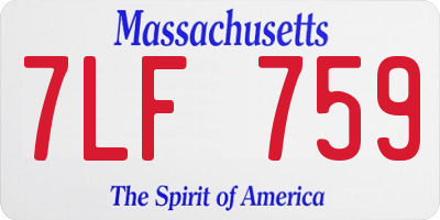MA license plate 7LF759
