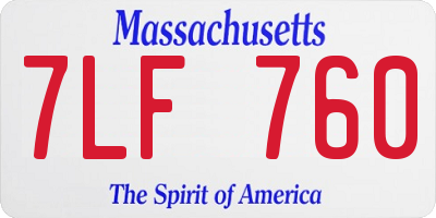 MA license plate 7LF760