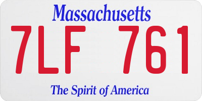 MA license plate 7LF761