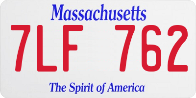 MA license plate 7LF762