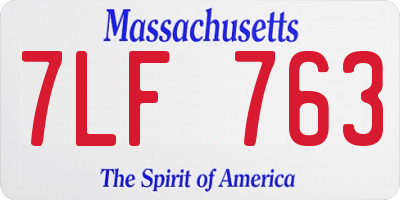MA license plate 7LF763